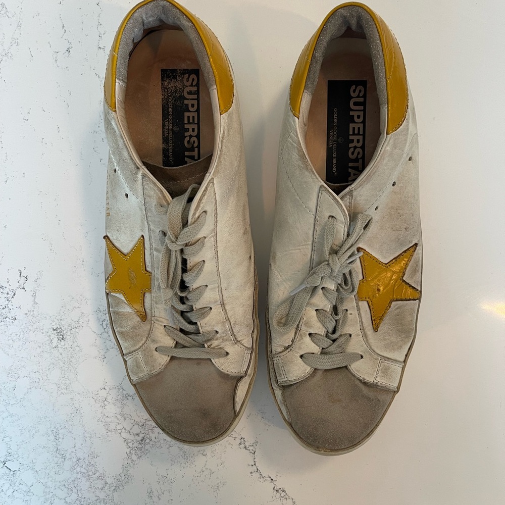 Golden Goose Superstar White/Curry Mens 11 - Picture 5 of 7